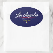 Los Angeles Script Ovaler Aufkleber (Tasche)