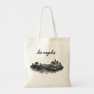 Los Angeles Skyline Aquarell Kunst Ästhetik Tragetasche