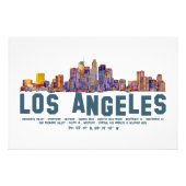 Los Angeles Skyline. Bereichsnamen und Koordinaten Fotodruck (Vorne)