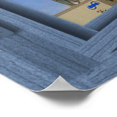 Los Angeles Skyline Blue 6 Pane Open Window Poster (Ecke)