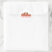 Los Angeles Skyline Design Runder Aufkleber (Tasche)