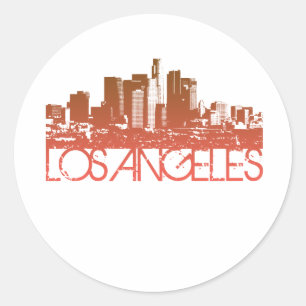 Los Angeles Skyline Design Runder Aufkleber