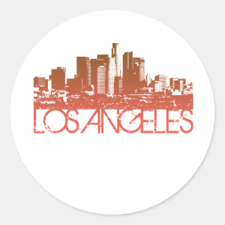 Los Angeles Skyline Design Runder Aufkleber