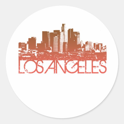 Los Angeles Skyline Design Runder Aufkleber (Vorderseite)