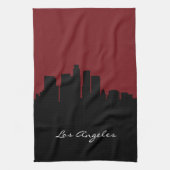 Los Angeles Skyline| Dunkelrot Handtuch (Vertikal)