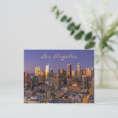 Los Angeles Skyline - Goldenes Licht Postkarte (Stehend Vorderseite)