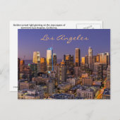 Los Angeles Skyline - Goldenes Licht Postkarte (Vorne/Hinten)