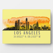 Los Angeles Skyline Latitude und Länge Fotoplatte (Vorderseite)
