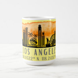 Los Angeles Skyline Latitude und Länge Kaffeetasse