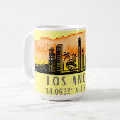 Los Angeles Skyline Latitude und Länge Kaffeetasse (Vorderseite Links)