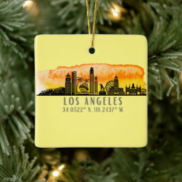 Los Angeles Skyline Latitude und Länge Keramikornament