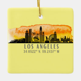 Los Angeles Skyline Latitude und Länge Keramikornament