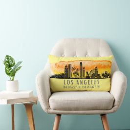 Los Angeles Skyline Latitude und Länge Lendenkissen