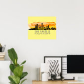 Los Angeles Skyline Latitude und Länge Poster (Heimbüro)