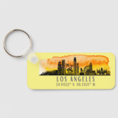 Los Angeles Skyline Latitude und Länge Schlüsselanhänger (Rückseite)