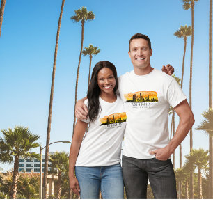 Los Angeles Skyline Latitude und Longitude T - Shi T-Shirt
