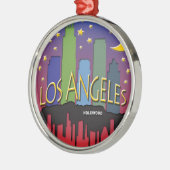 Los Angeles-Skyline nighlife Ornament Aus Metall (Links)