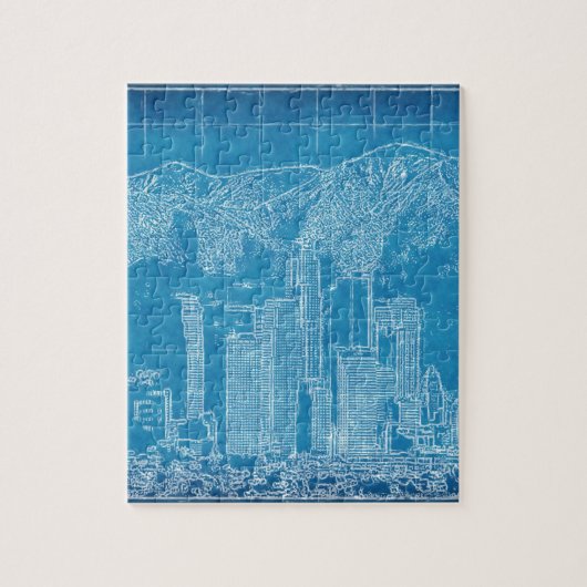 Los Angeles-Skyline-Plan Puzzle (Vertikal)