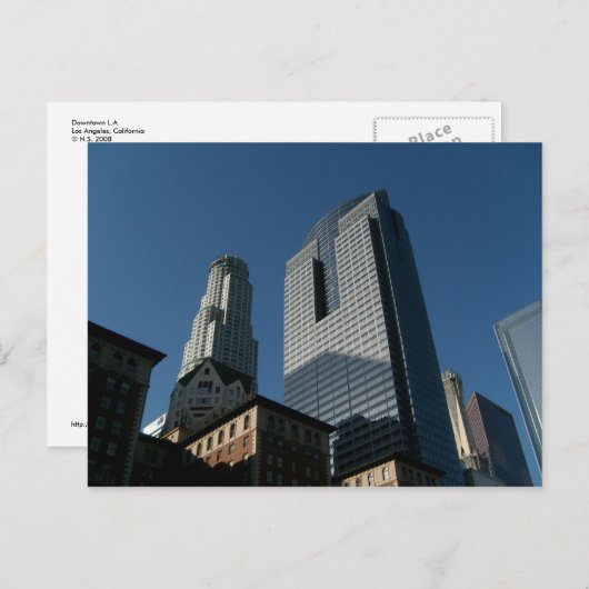 Los Angeles Skyline Postcard Postkarte (Vorne/Hinten)