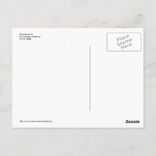 Los Angeles Skyline Postcard Postkarte (Rückseite)