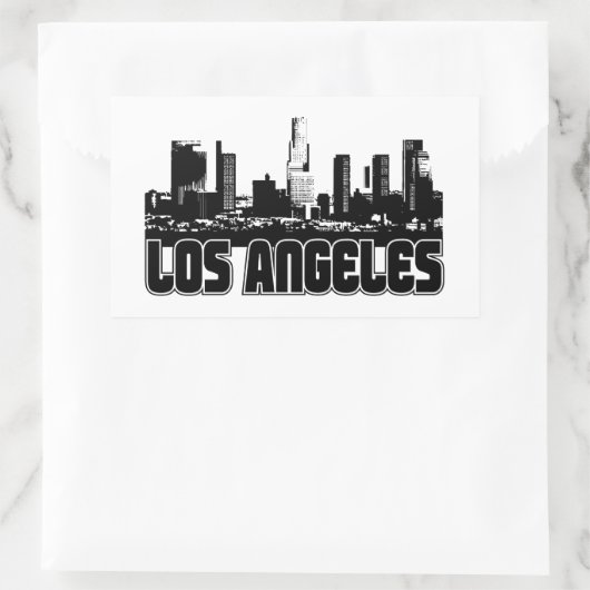 Los Angeles Skyline Rechteckiger Aufkleber (Tasche)