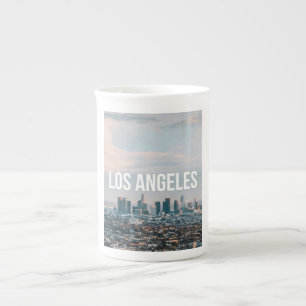 Los Angeles Skyline Retro Stadt Ästhetik Reise Porzellantasse