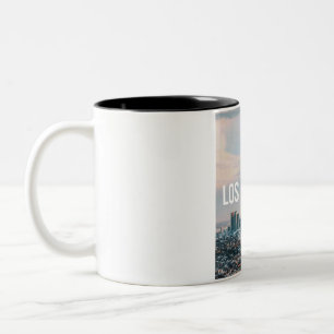 Los Angeles Skyline Retro Stadt Ästhetik Reise Zweifarbige Tasse