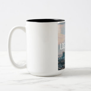 Los Angeles Skyline Retro Stadt Ästhetik Reise Zweifarbige Tasse