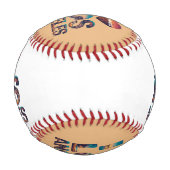 Los Angeles Skyline Sunset & Hollywood Typografie Baseball (Rückseite)