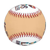 Los Angeles Skyline Sunset & Hollywood Typografie Baseball (Vorderseite)