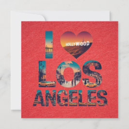 Los Angeles Skyline Sunset & Hollywood Typografie Einladung