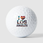 Los Angeles Skyline Sunset & Hollywood Typografie Golfball (Vorderseite)