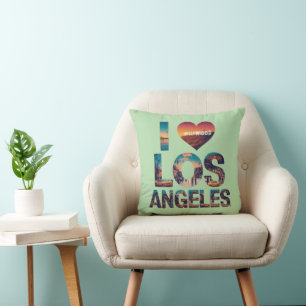 Los Angeles Skyline Sunset & Hollywood Typografie Kissen