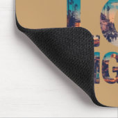Los Angeles Skyline Sunset & Hollywood Typografie Mousepad (Ecke)