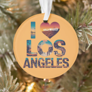 Los Angeles Skyline Sunset & Hollywood Typografie Ornament