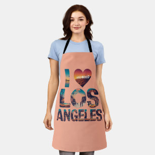 Los Angeles Skyline Sunset & Hollywood Typografie Schürze