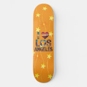 Los Angeles Skyline Sunset & Hollywood Typografie Skateboard (Vorderseite)