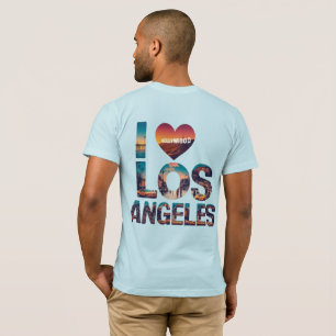 Los Angeles Skyline Sunset & Hollywood Typografie T-Shirt