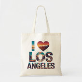 Los Angeles Skyline Sunset & Hollywood Typografie Tragetasche (Vorne)