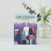 Los Angeles Skyline USA Postkarte (Stehend Vorderseite)
