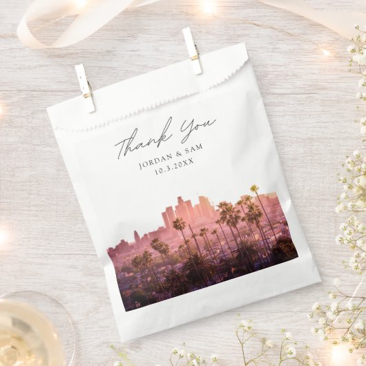 Los Angeles Skyline Wedding Personalisiert Geschenktütchen (Ausgeschnitten)