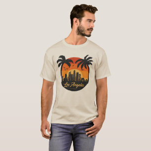 Los Angeles Sonnenuntergang Skyline Vintage T-Shirt