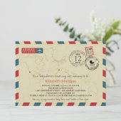 Los Angeles / SPANIEN Airmail | Babyparty Einladung (Stehend Vorderseite)