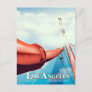 Los Angeles "Stadt der Engel" Urlaubsposter. Postkarte