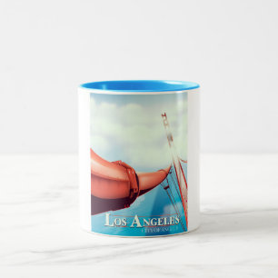 Los Angeles "Stadt der Engel" Urlaubsposter. Zweifarbige Tasse