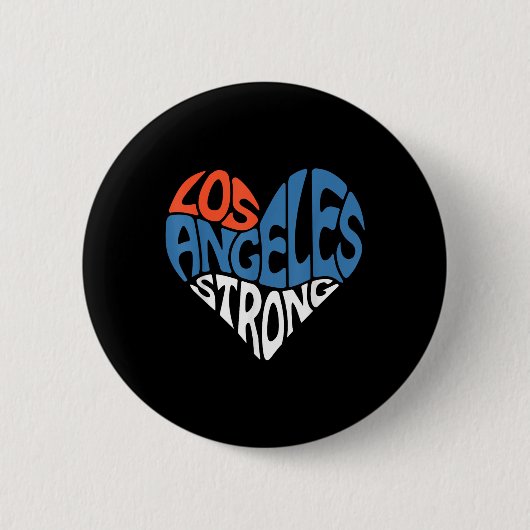 Los Angeles Starkes Herzchen für La Support Califo Button (Vorderseite)