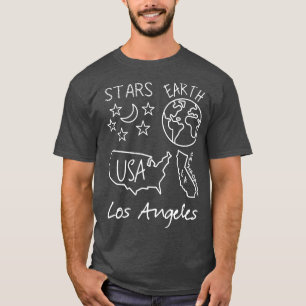 Los Angeles Stars Earth USA Kalifornien Weißer Tex T-Shirt