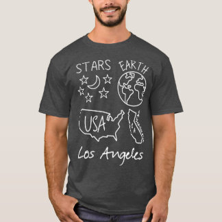 Los Angeles Stars Earth USA Kalifornien Weißer Tex T-Shirt