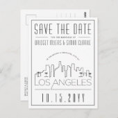 Los Angeles | Stilisierte Skyline Save the Date Postkarte (Vorne/Hinten)