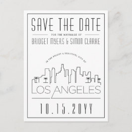 Los Angeles | Stilisierte Skyline Save the Date Postkarte